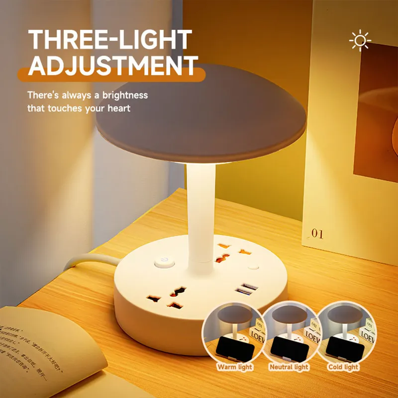 Multiprise et lampe de bureau